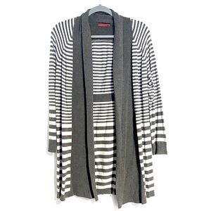 RED Grey Striped Cardigan